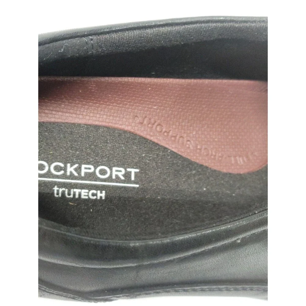 Rockport Trutech Men's Slip On Black Leather Dress Shoe Comfort Loafer Size 10 M